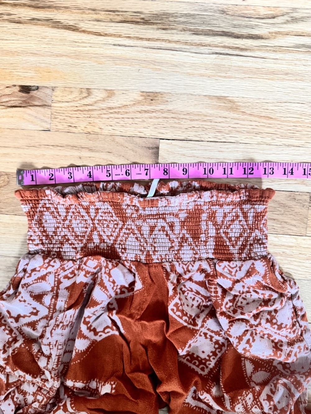 Free People Boho Orange Printed Wide Leg Pants XS - Picture 3 of 5